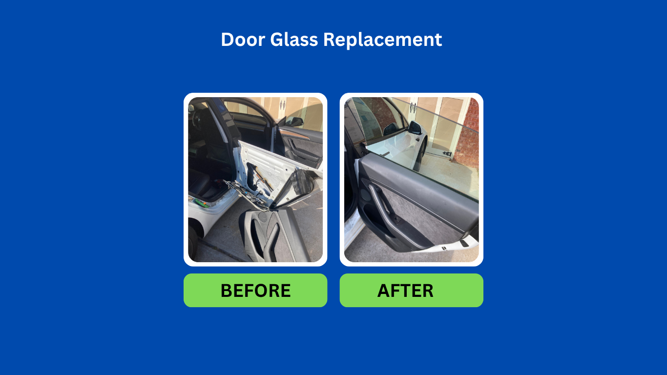 Juste's Glass Before After Door Glass Replacement